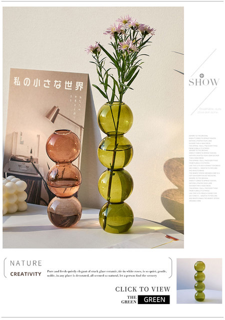 Szklany wazon kwiat dekoracyjny do domu - nowoczesna stołowa dekoracja salonu - Terrarium Nordic - prezenty - Wianko - 5