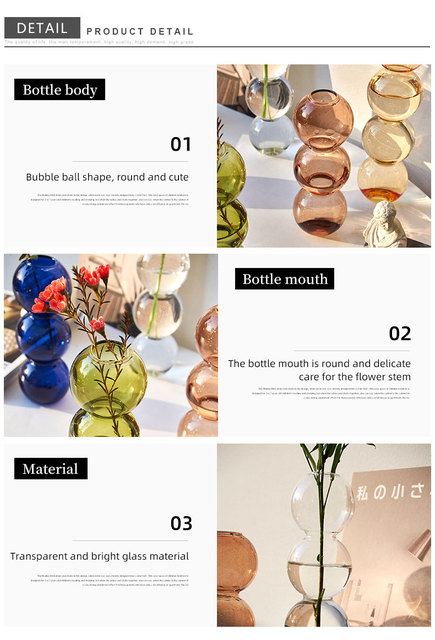 Szklany wazon kwiat dekoracyjny do domu - nowoczesna stołowa dekoracja salonu - Terrarium Nordic - prezenty - Wianko - 8