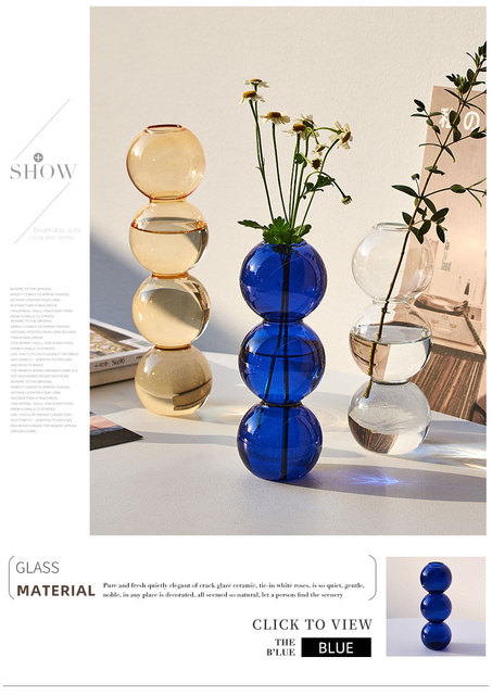 Szklany wazon kwiat dekoracyjny do domu - nowoczesna stołowa dekoracja salonu - Terrarium Nordic - prezenty - Wianko - 6