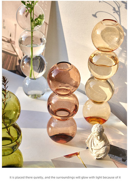 Szklany wazon kwiat dekoracyjny do domu - nowoczesna stołowa dekoracja salonu - Terrarium Nordic - prezenty - Wianko - 12