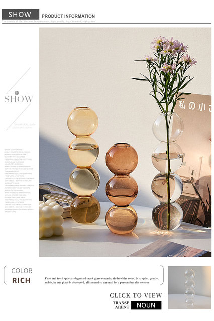Szklany wazon kwiat dekoracyjny do domu - nowoczesna stołowa dekoracja salonu - Terrarium Nordic - prezenty - Wianko - 4