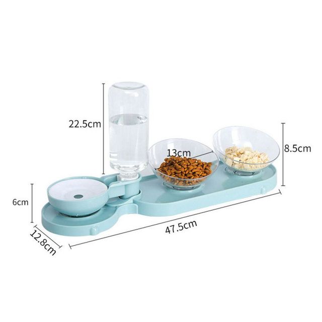 Podwójne miski podajnik wody i miska na karmę dla małych psów i kotów - Wianko - 8
