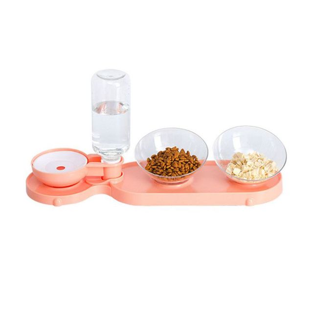 Podwójne miski podajnik wody i miska na karmę dla małych psów i kotów - Wianko - 6