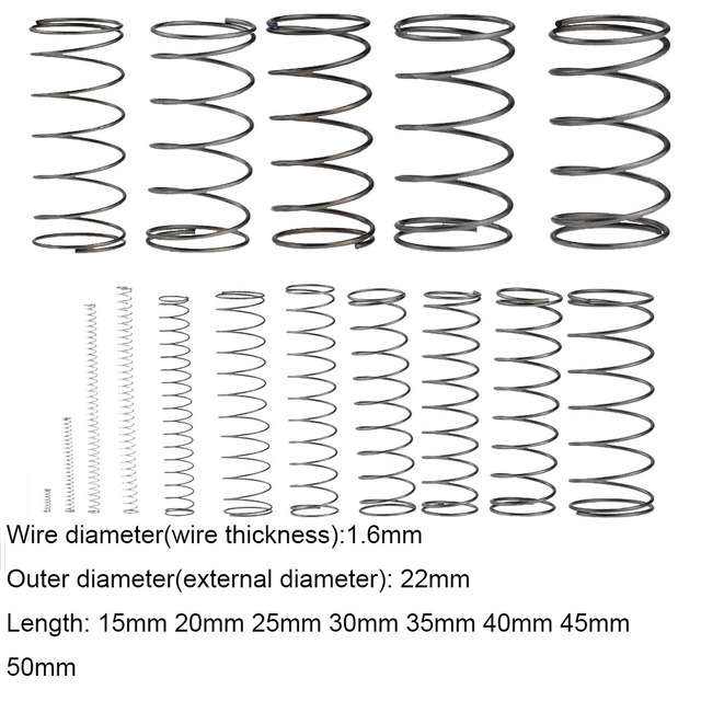 Sprężyna ze stali o małym zwolnieniu kompresji, 10 sztuk, wymiary 1.6x22x15-50mm - Wianko - 7