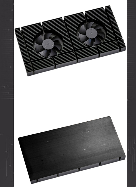 Chłodzenie wodą GPU Panel aluminiowy + podwójny wentylator PWM Cooler + Radiator pamięci dla kart graficznych RTX 3090 3080 3070 Series - Wianko - 16