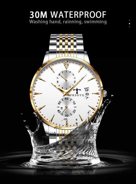 Zegarek męski TRSOYE 638 marki Top, ultra smukła obudowa 11mm, wodoodporność 3ATM, szkło odporne na zarysowania, styl sportowy Homens Reloj - Wianko - 6