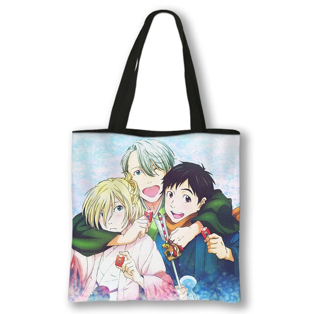 Duża torba na ramię z motywem anime i mangi – Idealna dla fanów Yuri na lodzie, BL i Yaoi - Wianko - 2
