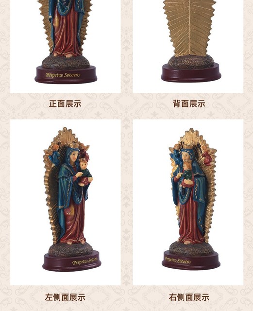 Posąg świętej rodziny z relikwiami kościoła katolickiego i prawosławnymi ikonami - Wianko - 3