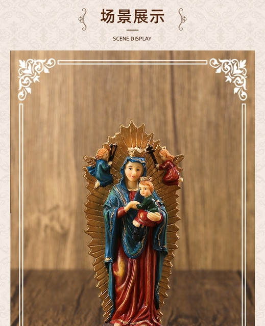 Posąg świętej rodziny z relikwiami kościoła katolickiego i prawosławnymi ikonami - Wianko - 6