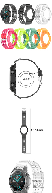 Silikonowy pasek do zegarka Huawei GT2 46MM - przezroczysty, lodowy, sportowy, wymienny - Wianko - 1