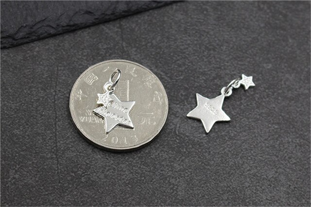 Charm Emith Fla 925 Sterling srebrne z gwiazdkami - autentyczny wisiorek do bransoletki DIY - Wianko - 3