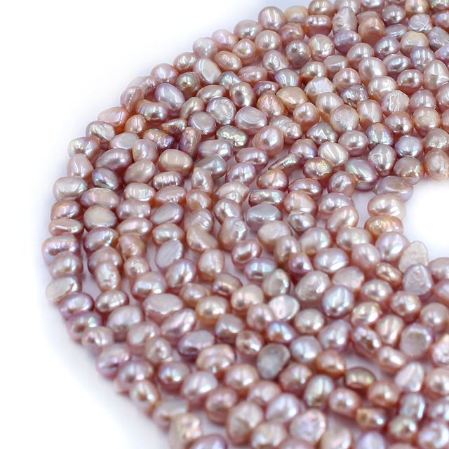 Naturalna perła słodkowodna fioletowego barokowego ziemniaka, 5-6mm, inteligentna biżuteria DIY, mini 14 cali - Wianko - 4