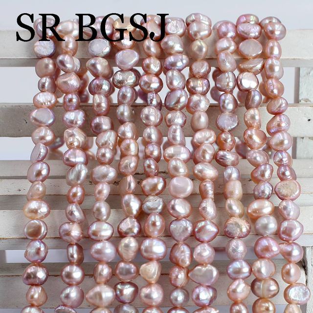 Naturalna perła słodkowodna fioletowego barokowego ziemniaka, 5-6mm, inteligentna biżuteria DIY, mini 14 cali - Wianko - 6