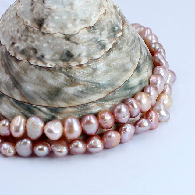 Naturalna perła słodkowodna fioletowego barokowego ziemniaka, 5-6mm, inteligentna biżuteria DIY, mini 14 cali - Wianko - 2