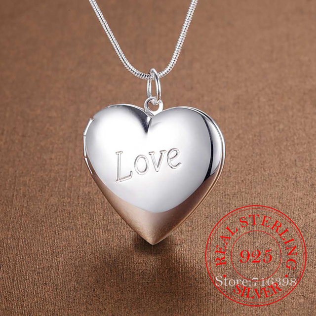 Srebrny naszyjnik łańcuszek 925 z sercem - modna biżuteria dla kobiet - Wianko - 4