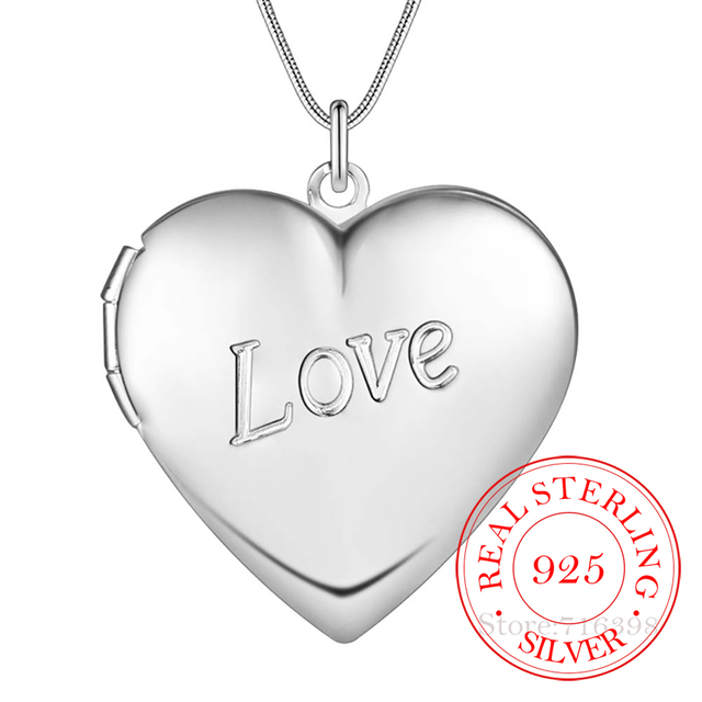 Srebrny naszyjnik łańcuszek 925 z sercem - modna biżuteria dla kobiet - Wianko - 2