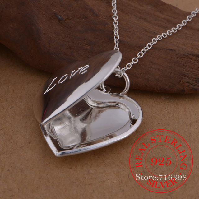 Srebrny naszyjnik łańcuszek 925 z sercem - modna biżuteria dla kobiet - Wianko - 5