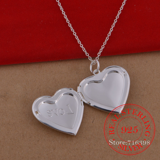 Srebrny naszyjnik łańcuszek 925 z sercem - modna biżuteria dla kobiet - Wianko - 6