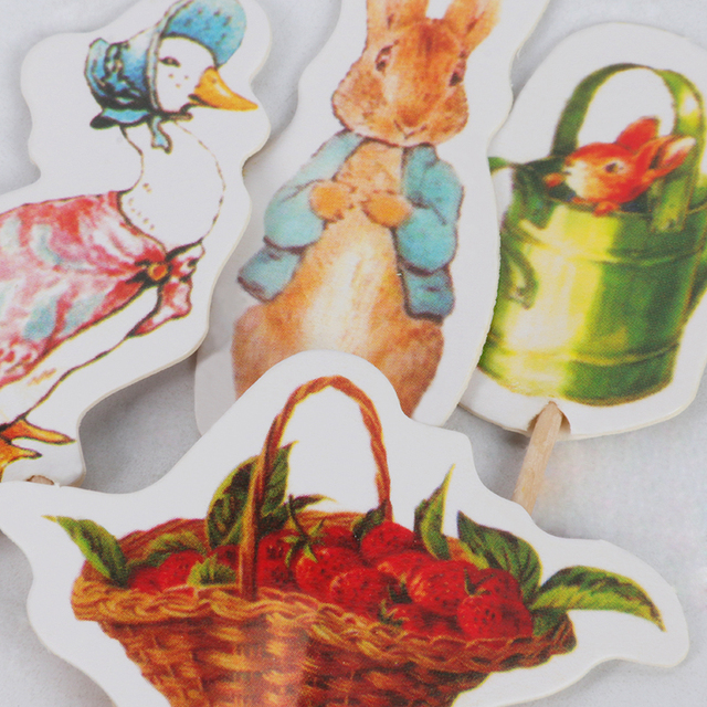 Dekoracja Cupcake Topper Wielkanoc - Królik Zając - 24 szt - Wianko - 4