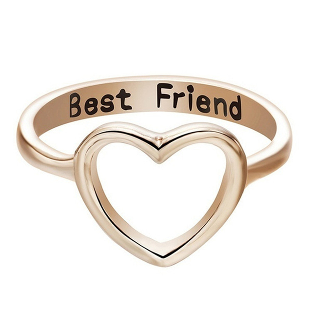 Vintage złoty pierścień z plecionego serca dla najlepszego przyjaciela - Wianko - 2