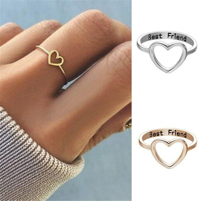 Vintage złoty pierścień z plecionego serca dla najlepszego przyjaciela - Wianko - 3