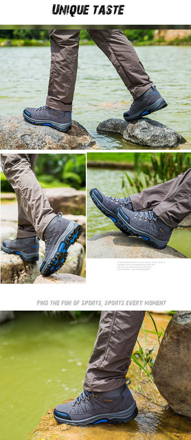 Męskie buty trekkingowe wodoodporne skórzane - Wianko - 9