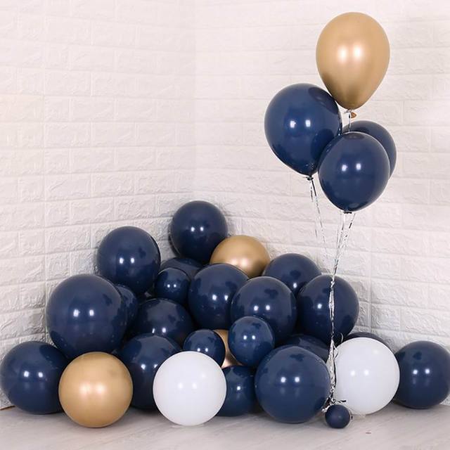 10 calowy ciemnoniebieski balon oraz 12 calowa niebieska foliowa gwiazda serce - dekoracje urodzinowe, weselne, walentynkowe, dmuchana piłka - sklep internetowy - Wianko - 3