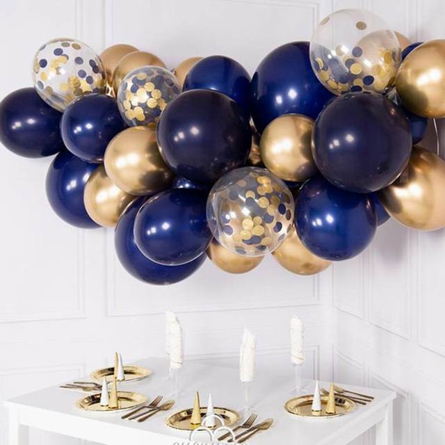 10 calowy ciemnoniebieski balon oraz 12 calowa niebieska foliowa gwiazda serce - dekoracje urodzinowe, weselne, walentynkowe, dmuchana piłka - sklep internetowy - Wianko - 6