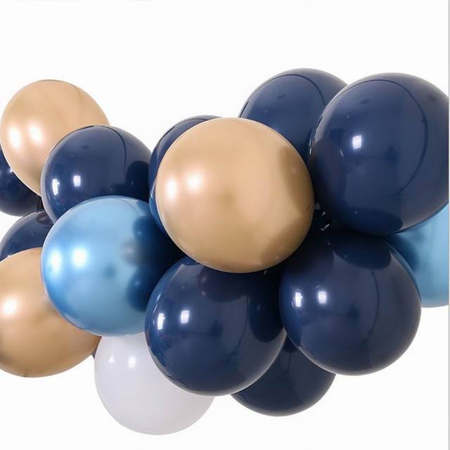 10 calowy ciemnoniebieski balon oraz 12 calowa niebieska foliowa gwiazda serce - dekoracje urodzinowe, weselne, walentynkowe, dmuchana piłka - sklep internetowy - Wianko - 4