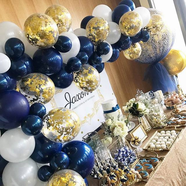 10 calowy ciemnoniebieski balon oraz 12 calowa niebieska foliowa gwiazda serce - dekoracje urodzinowe, weselne, walentynkowe, dmuchana piłka - sklep internetowy - Wianko - 9