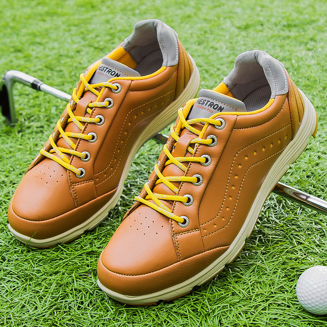 Człowiek Spikeless buty golfowe nowe oryginały Golf trampki mężczyźni profesjonalne buty sportowe dla Golf szkolenia but do chodzenia skóra Golf - Wianko - 7