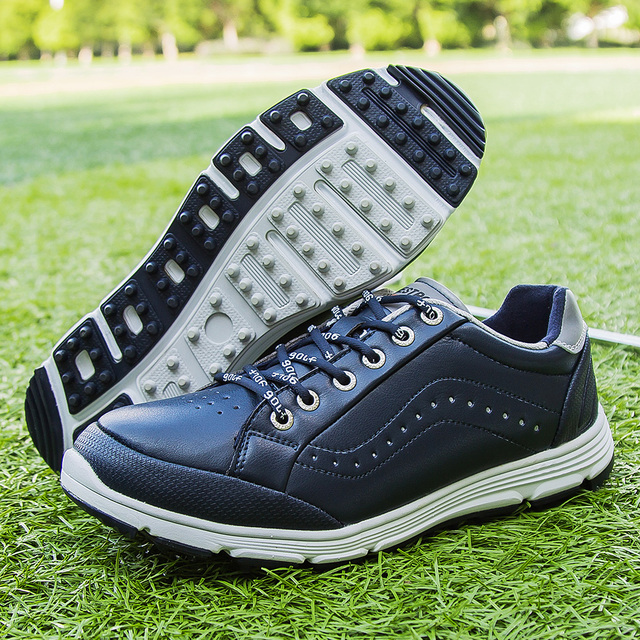 Człowiek Spikeless buty golfowe nowe oryginały Golf trampki mężczyźni profesjonalne buty sportowe dla Golf szkolenia but do chodzenia skóra Golf - Wianko - 8
