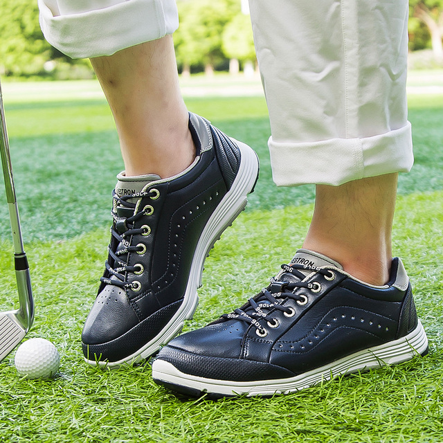 Człowiek Spikeless buty golfowe nowe oryginały Golf trampki mężczyźni profesjonalne buty sportowe dla Golf szkolenia but do chodzenia skóra Golf - Wianko - 19