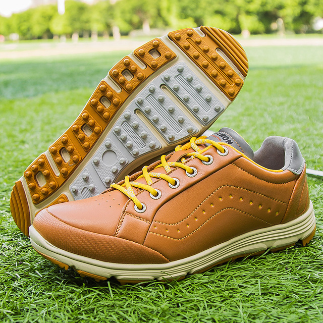 Człowiek Spikeless buty golfowe nowe oryginały Golf trampki mężczyźni profesjonalne buty sportowe dla Golf szkolenia but do chodzenia skóra Golf - Wianko - 6