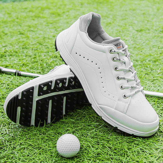 Człowiek Spikeless buty golfowe nowe oryginały Golf trampki mężczyźni profesjonalne buty sportowe dla Golf szkolenia but do chodzenia skóra Golf - Wianko - 3