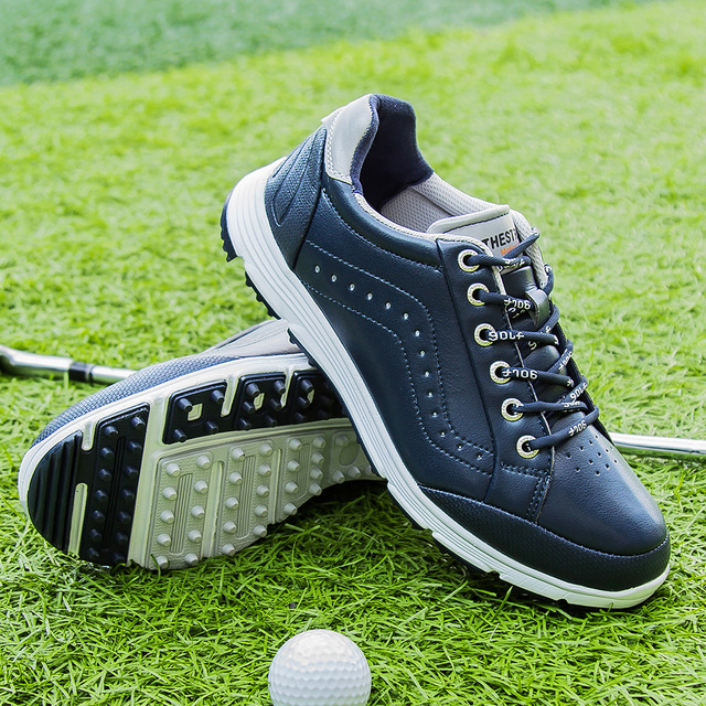 Człowiek Spikeless buty golfowe nowe oryginały Golf trampki mężczyźni profesjonalne buty sportowe dla Golf szkolenia but do chodzenia skóra Golf - Wianko - 9