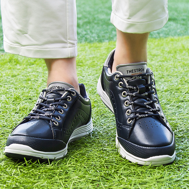Człowiek Spikeless buty golfowe nowe oryginały Golf trampki mężczyźni profesjonalne buty sportowe dla Golf szkolenia but do chodzenia skóra Golf - Wianko - 17
