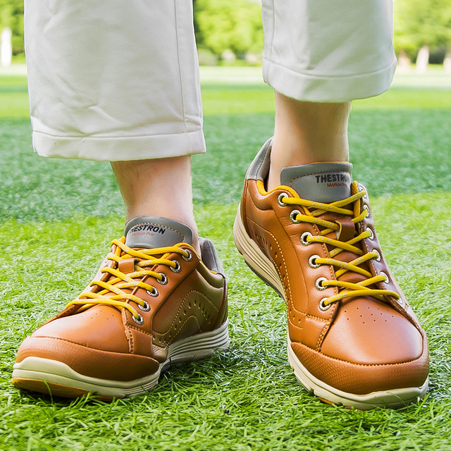 Człowiek Spikeless buty golfowe nowe oryginały Golf trampki mężczyźni profesjonalne buty sportowe dla Golf szkolenia but do chodzenia skóra Golf - Wianko - 16