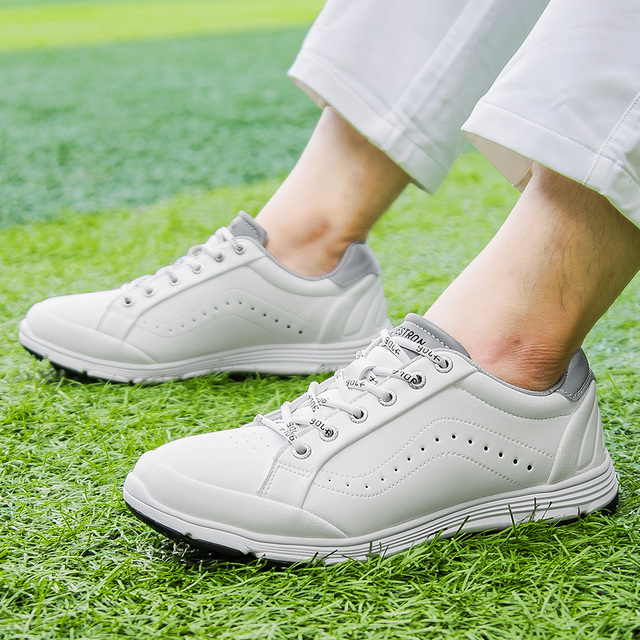 Człowiek Spikeless buty golfowe nowe oryginały Golf trampki mężczyźni profesjonalne buty sportowe dla Golf szkolenia but do chodzenia skóra Golf - Wianko - 11