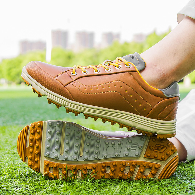 Człowiek Spikeless buty golfowe nowe oryginały Golf trampki mężczyźni profesjonalne buty sportowe dla Golf szkolenia but do chodzenia skóra Golf - Wianko - 14