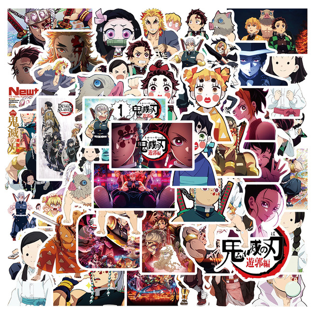 10/30/50 Naklejki Anime Demon Slayer Kimetsu nie Yaiba yuukaku-hen dla samochodu, gitary, walizki, bagażu - Naklejki Cartoon dla dzieci - Wianko - 2