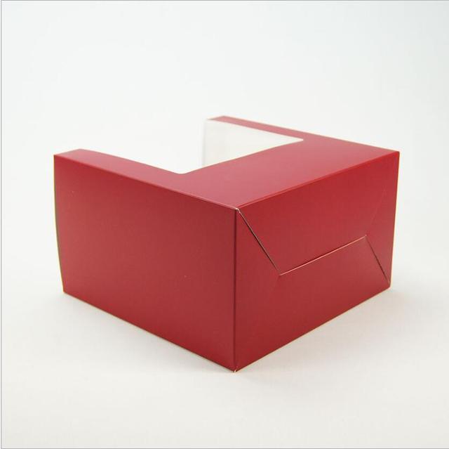 Duże pudełko pakowe z okienkiem - 10 sztuk (czarne/czerwone) do pakowania kapeluszy, ciast i cukierków - Wianko - 8