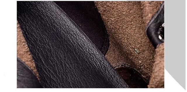 Johnature buty damskie skórzane 2021 jesień zima sznurowane okrągły nosek ręcznie robione - Wianko - 5