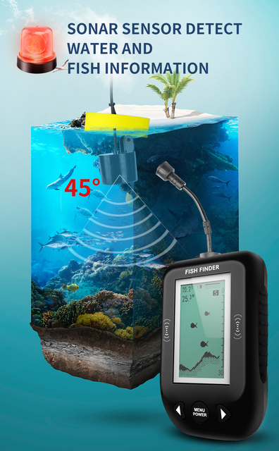 Przenośna echosonda Sonar XF02 Alarm 100M - wykrywacz ryb i przynęt dla wędkarzy w jeziorach i morzu - Wianko - 2