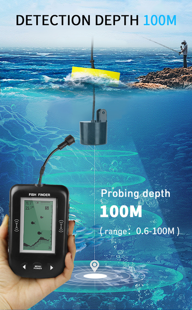Przenośna echosonda Sonar XF02 Alarm 100M - wykrywacz ryb i przynęt dla wędkarzy w jeziorach i morzu - Wianko - 3