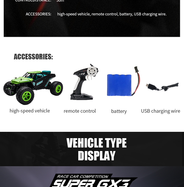 Samochód RC Drift Off-Road 1:16 4WD High Speed - Pilot zdalnego sterowania, Monster Truck, zabawka elektryczna Crawler dla chłopców - Wianko - 33