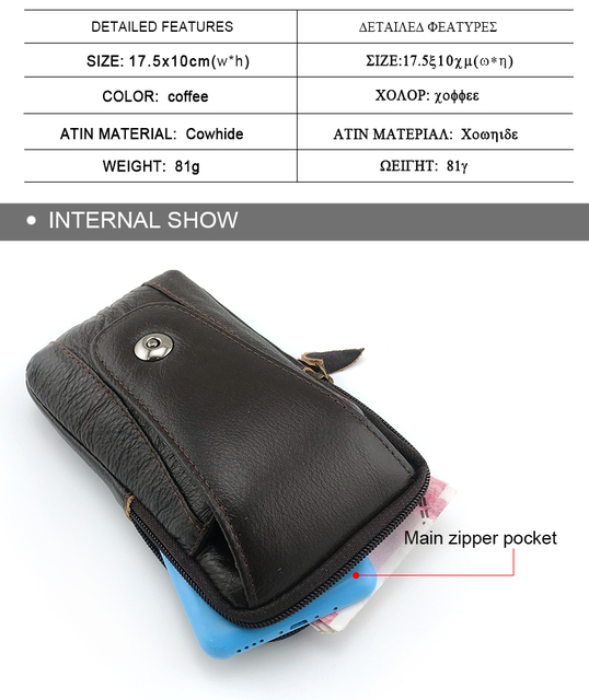Nowa skórzana portmonetka Mini portfel lita skóra naturalna zamek - ultra mała torebka mężczyzn - Wianko - 4