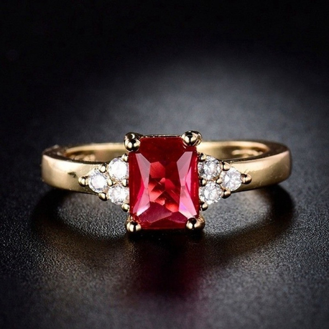 Pierścionek zaręczynowy z kryształem, elegancki, dla kobiet - Wianko - 2