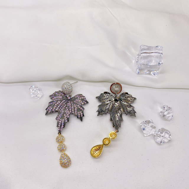 Kolczyki wiszące z cyrkoniami o kształcie kokosa - luksusowa biżuteria wieczorowa i wieczorowe akcesoria mody - Wianko - 6