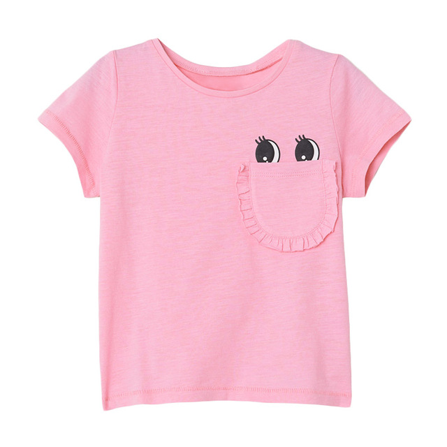Little Maven Dzieci 2021 Letnia Koszulka T-Shirt Dziewczynka 2-7 Lat Różowa Bawełna Z Kieszenią - Wianko - 9